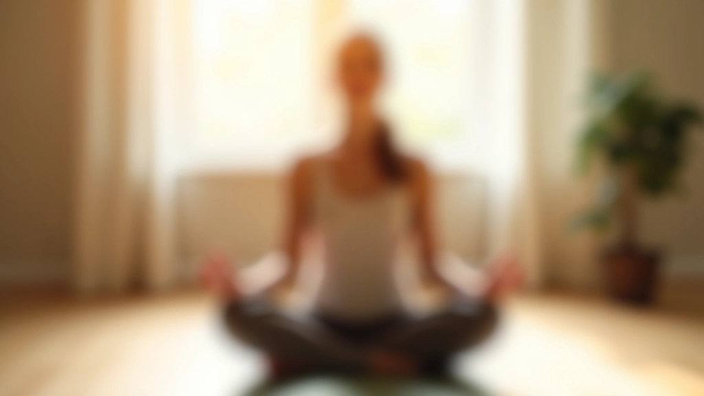 Žena v meditační poloze v moderním bytě se slunečním světlem oknem